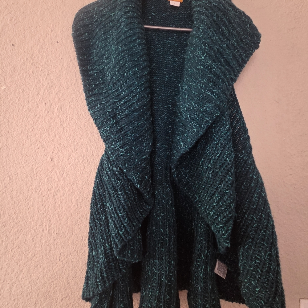 Ruby Rd. Deep Teal Knit Poncho